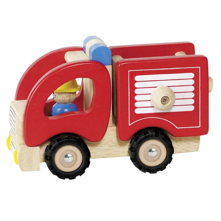collection de véhicules en bois Camion de pompier en bois - Goki