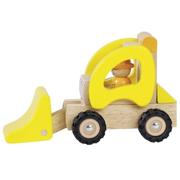 collection de véhicules en bois Chargeur jaune en bois - Goki