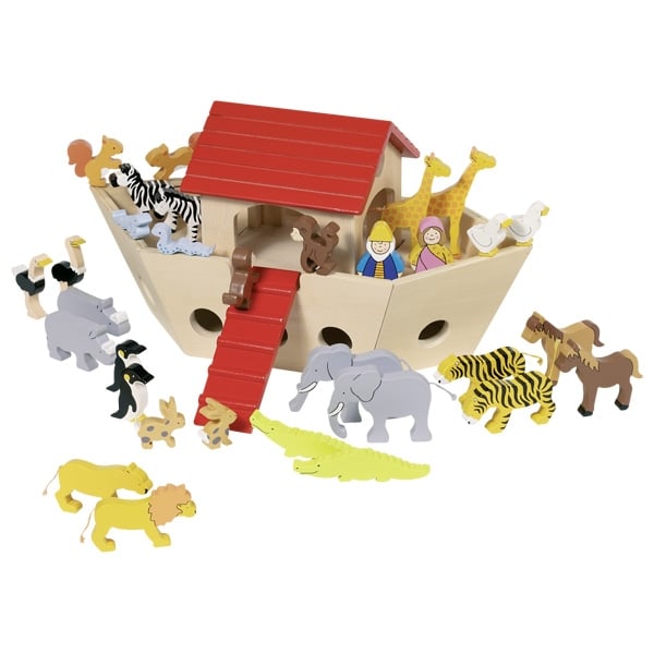 Arche de Noé en bois 12 couples d'animaux - Goki