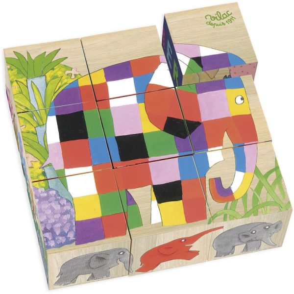 Puzzles cubes en bois Elmer - Vilac