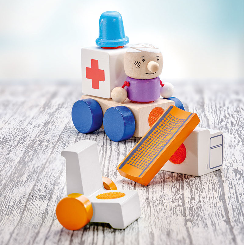 ambulance-a-jouer-cubes-bois-selecta
